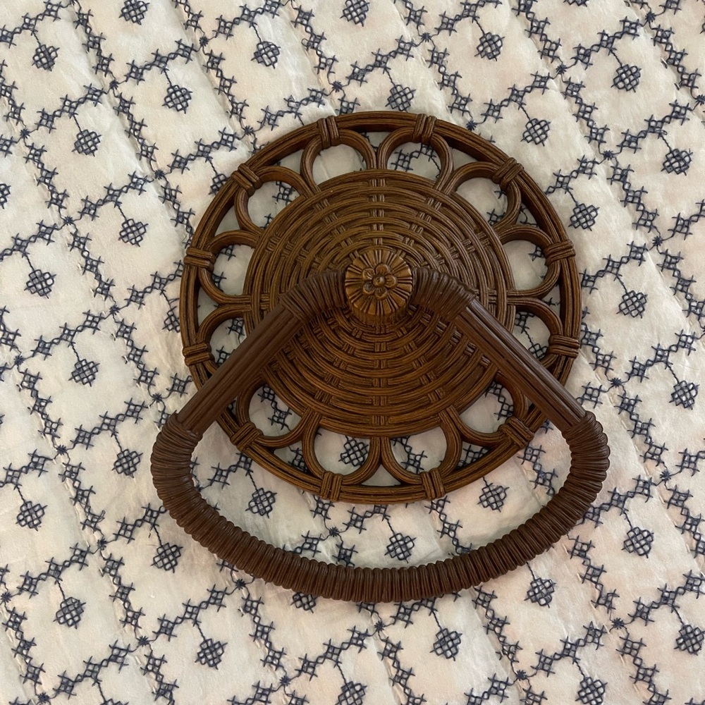 Vintage Homco Faux Wicker Towel Holder